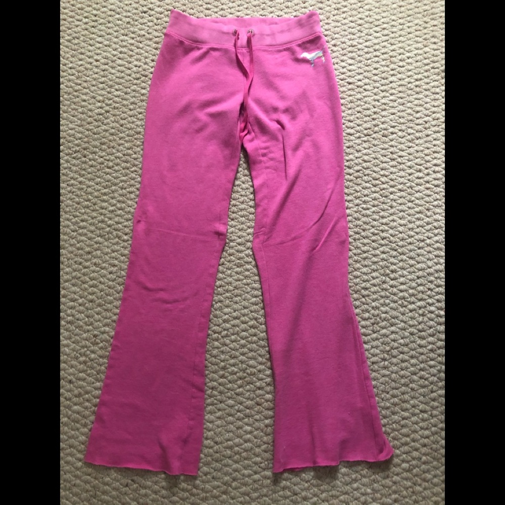 PINK pink flare sweatpants !!
